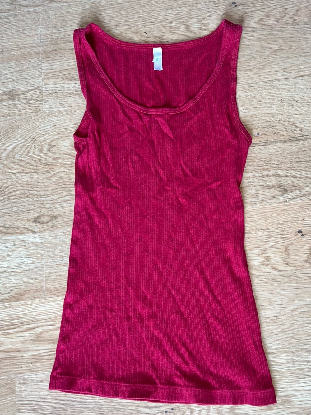 Gap Body Red Solid Cotton Ribbed Camisole Tank Top Cami Women's XS